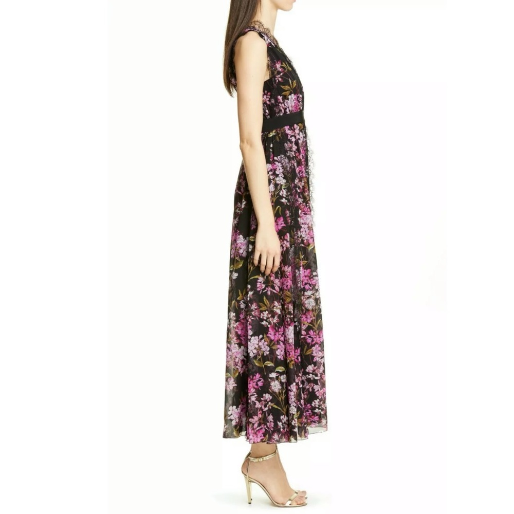 🖤 GIAMBATTISTA VALLI Floral Lace Silk Dress 44/8 - Picture 4 of 7